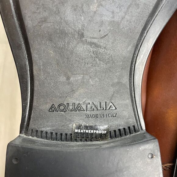 Aquatalia Loafers Mens 9.5 Brown Neil Leather Weatherproof Slip On Casual - Picture 10 of 10